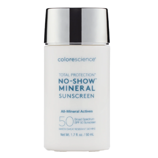 A bottle of colorescience no show mineral sunscreen