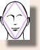 A drawing of a man 's face with his eyes closed.
