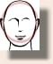 A drawing of a man 's face with headphones on.