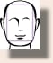 A black and white drawing of a man 's face with his eyes closed.
