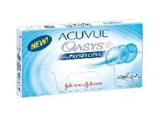 A box of acuvue oasys contact lenses on a white background.