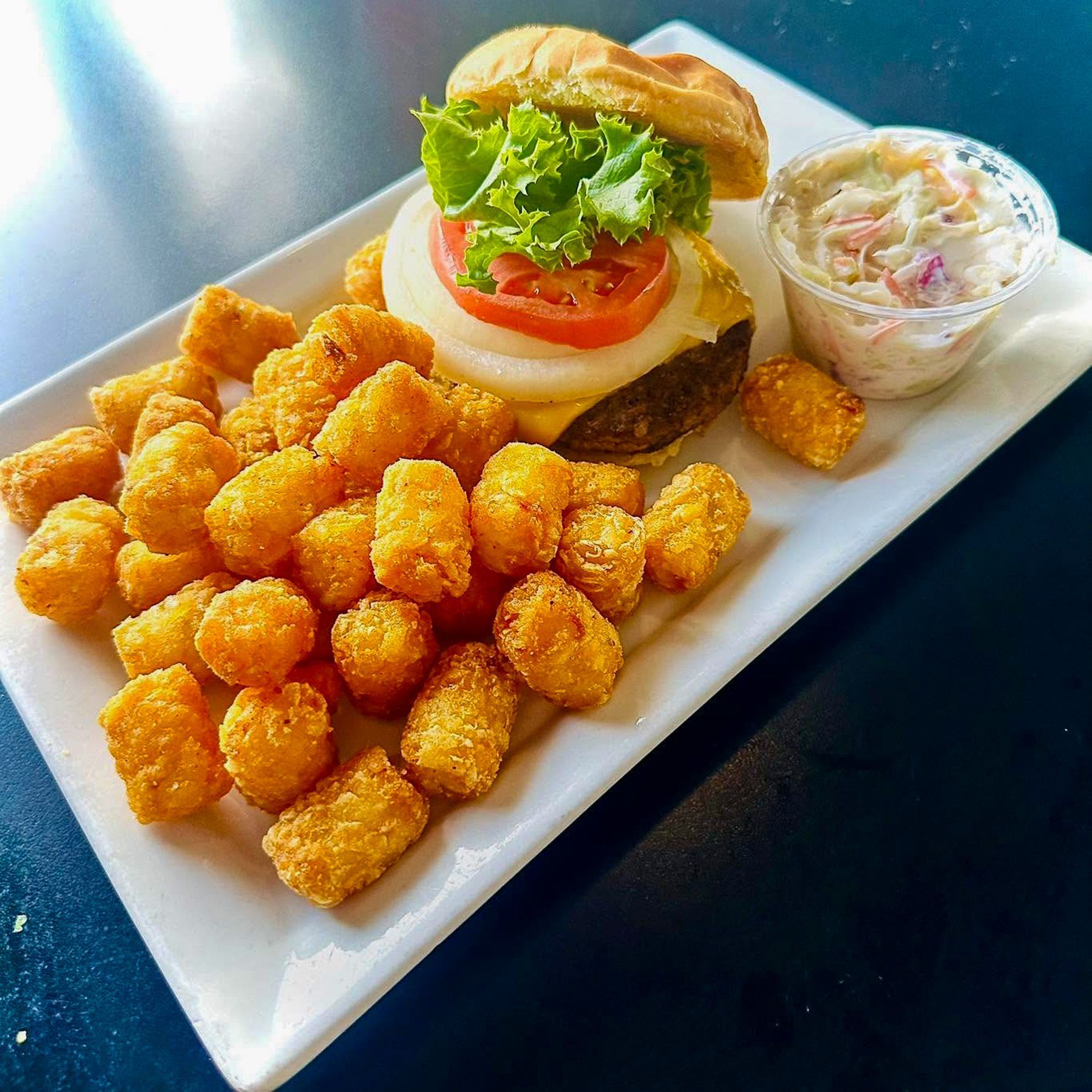 Burger and sides from Ralph's