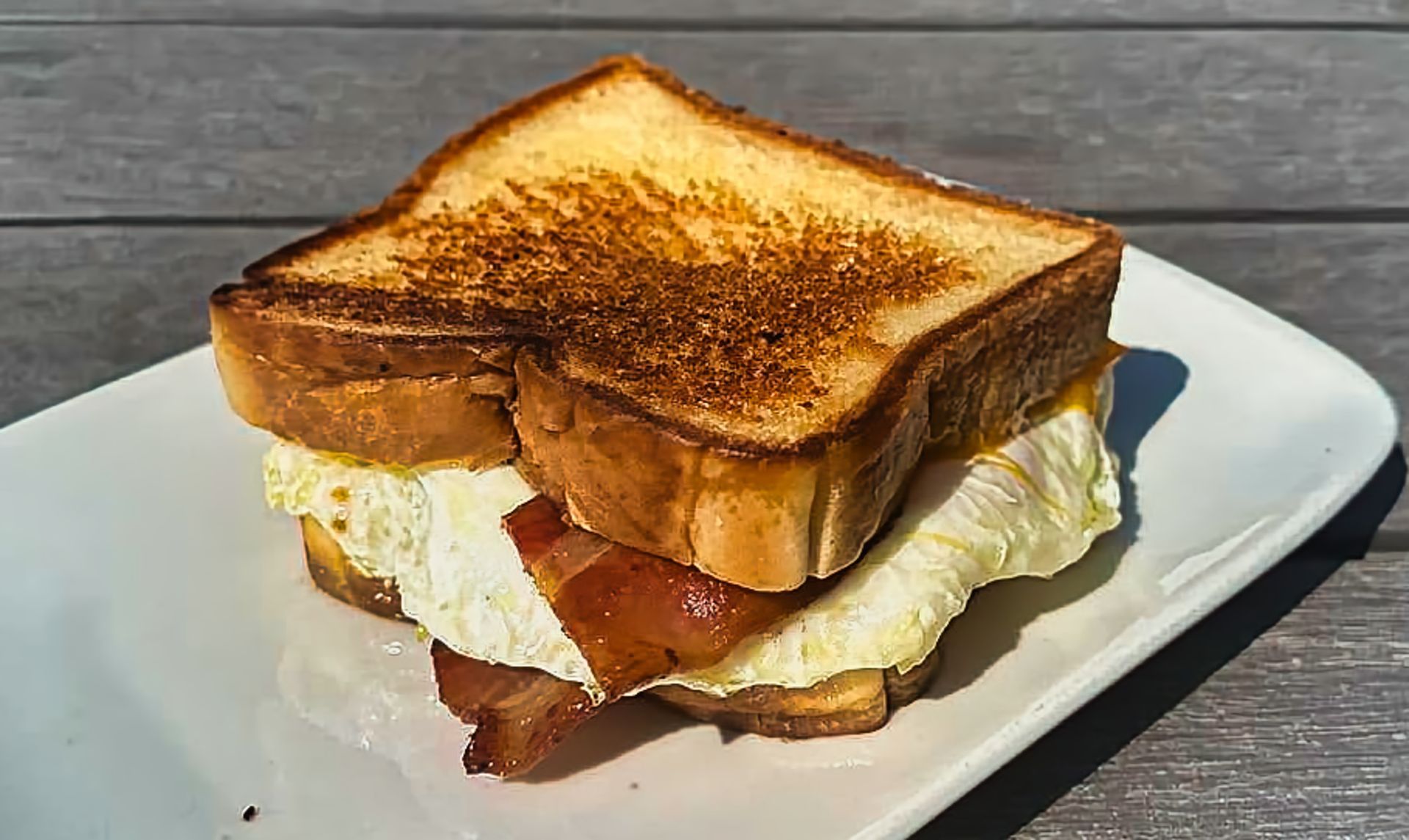 Egg and bacon sandwich at Ralph's Ace of Hearts