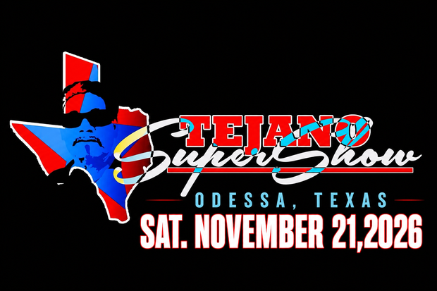 Tejano Super Show poster with Texas silhouette, Odessa, Texas, Sat. November 21, 2026
