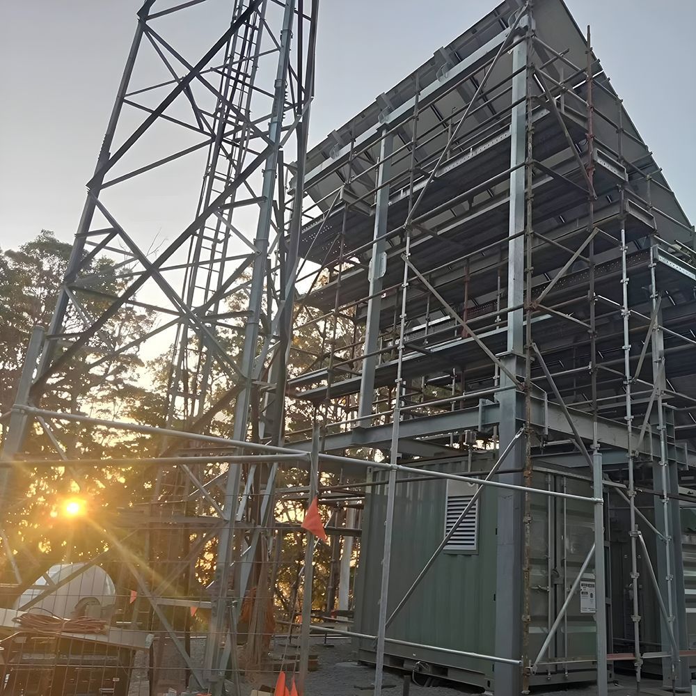 Construction Site with a Metal-framed Structure — Big River Scaffolding Solutions Pty Ltd in Gold Coast, QLD