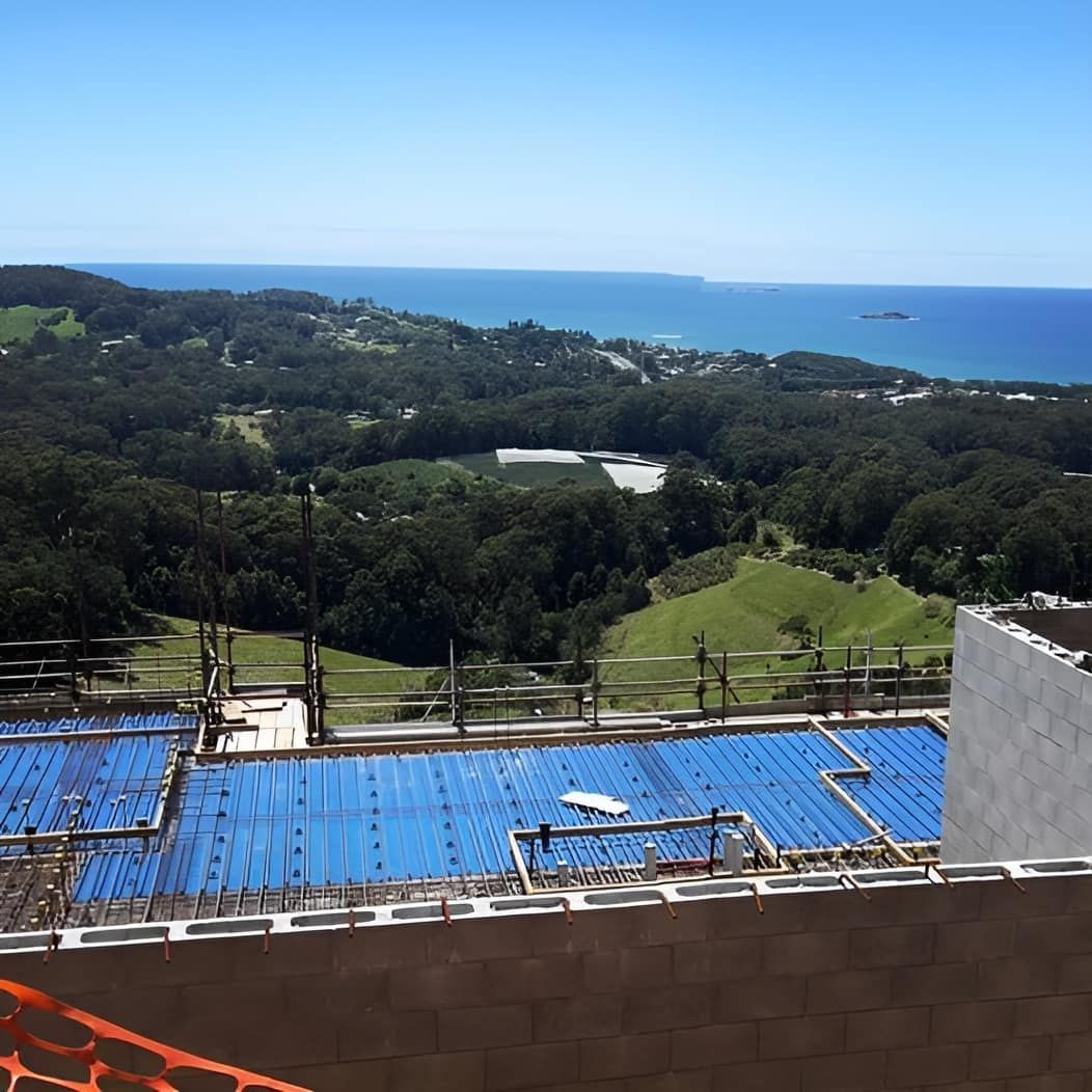 View of The Top of A Building Under Construction — Big River Scaffolding Solutions Pty Ltd in Coffs Harbour, NSW