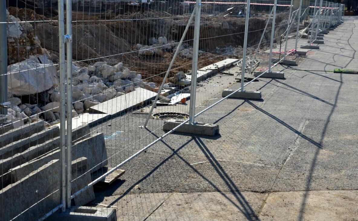 Scaffolding Footpath Permit Barriers Securing A Construction Site