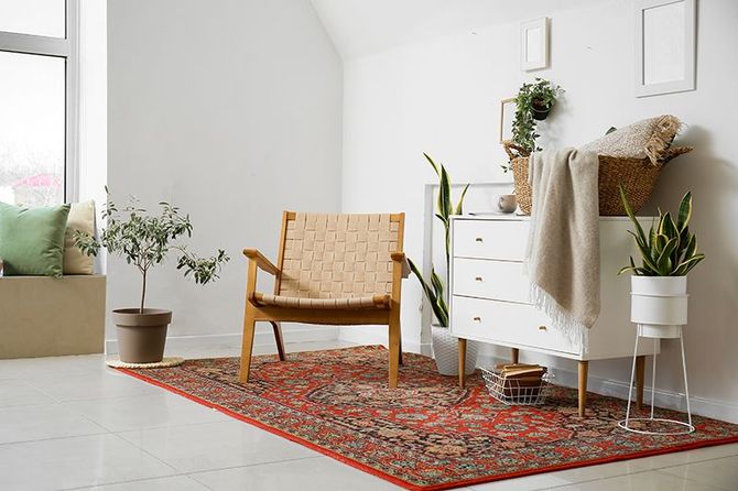 Cabinet And Chair On Oriental Rug