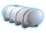 A large white tank is sitting on top of a white surface.