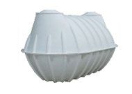 A white plastic septic tank on a white background.