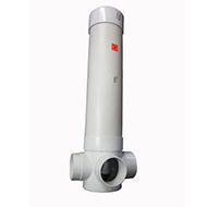 A white pvc pipe with a hole in the middle on a white background.