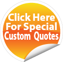 A sticker that says `` click here for special custom quotes ''