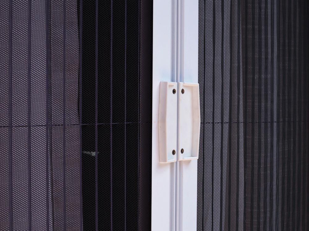 Accordion-style Black Mesh Screen Door — My Handyman Townsville In Garbutt, QLD