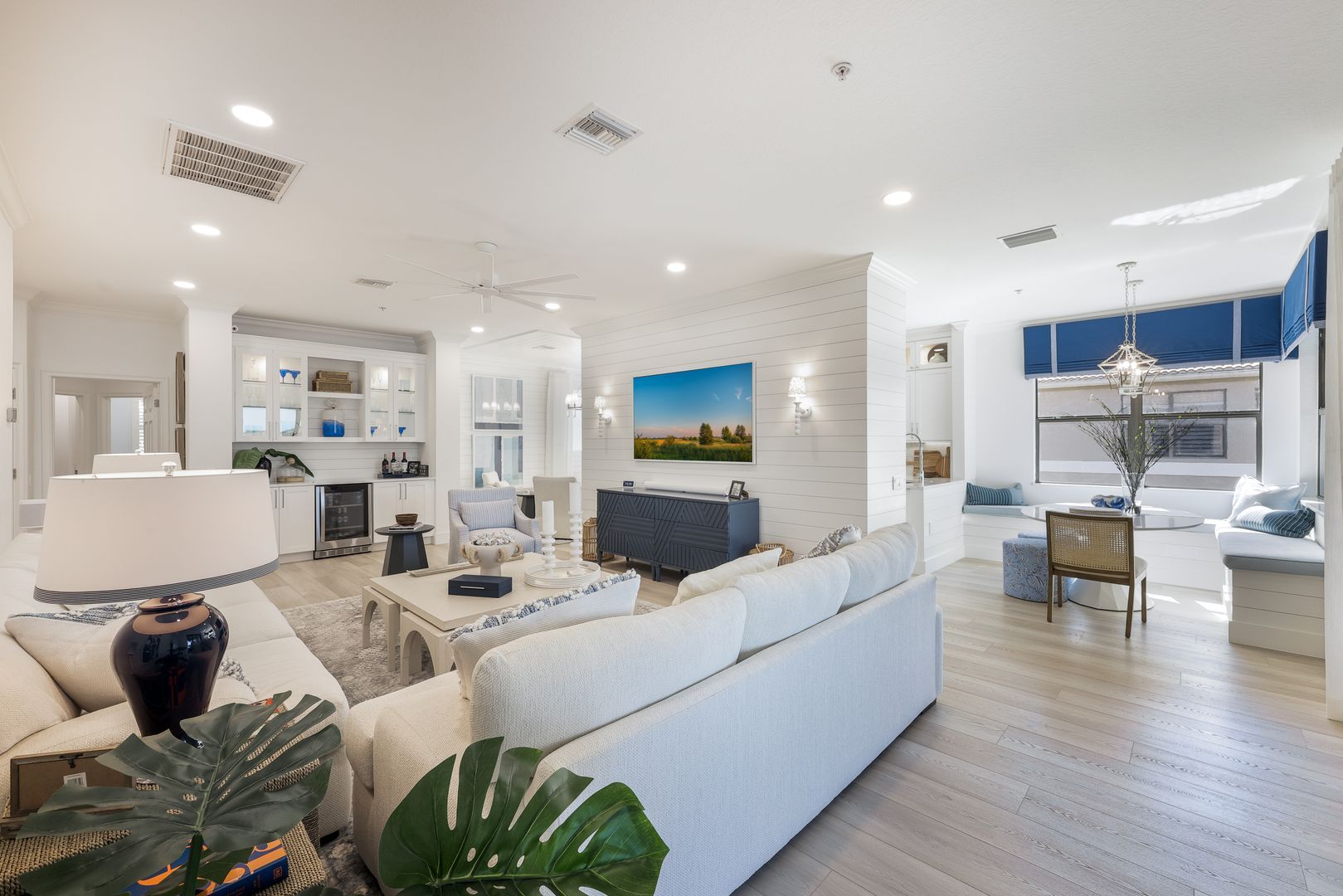A living room filled with furniture and a couch.