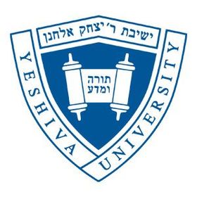 a blue and white logo for yeshiva university