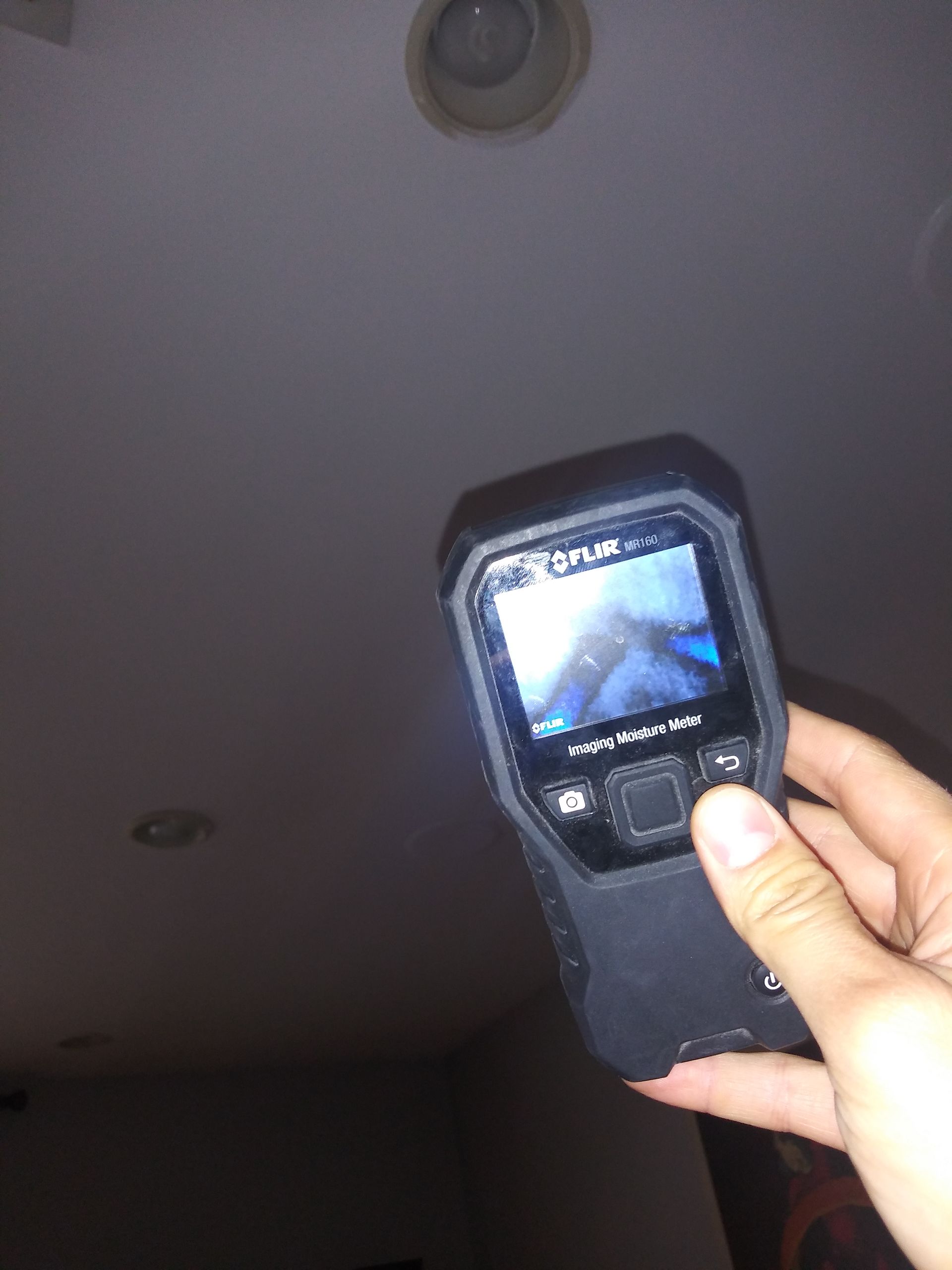A person is holding a flir camera in their hand