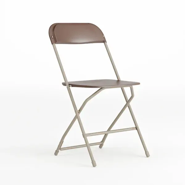 Brown folding chair on a white background