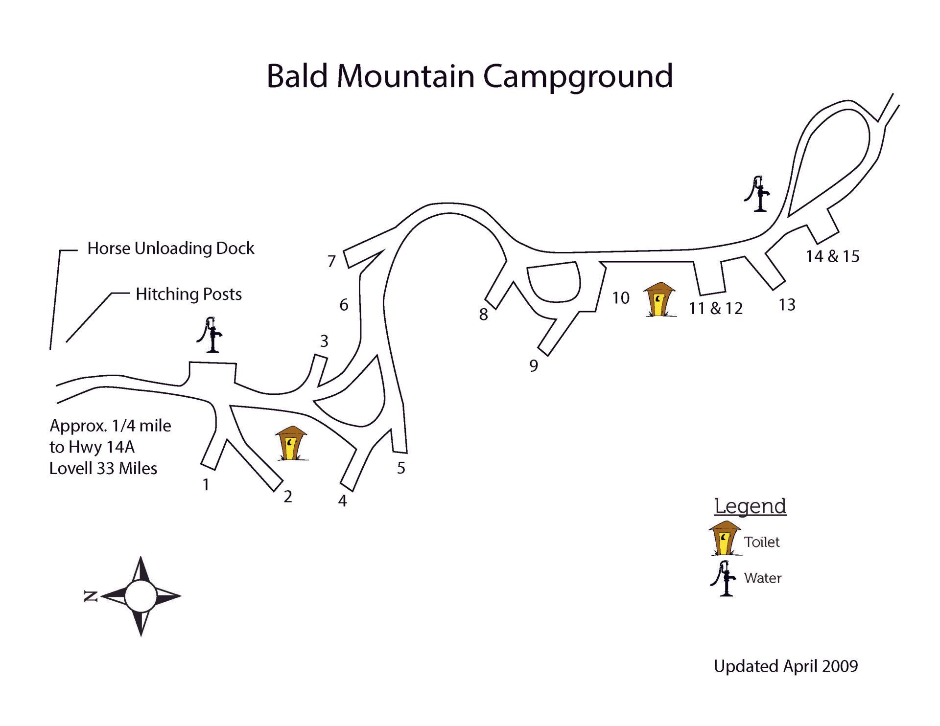 Bald Mountain Campground Map Bald Mountain Campground Map