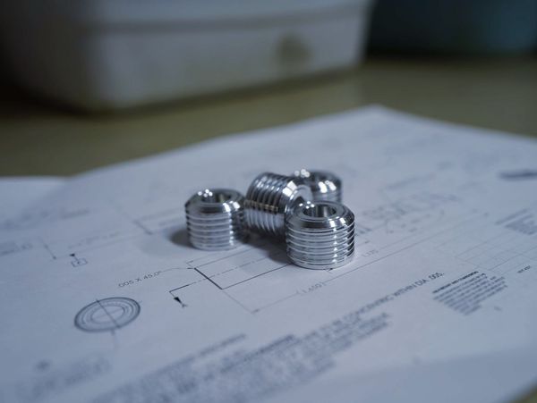 A pile of metal pins and screws are sitting on top of each other on a table.