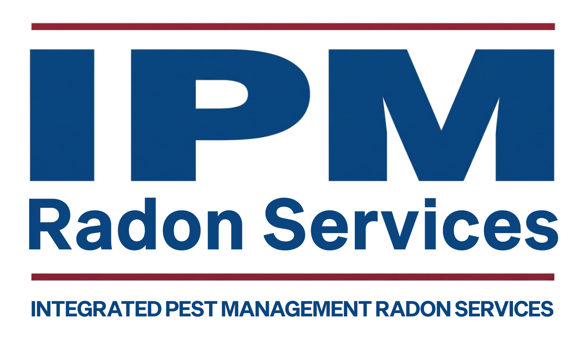 IPM Radon Services logo in blue and maroon with “Integrated Pest Management Radon Services” text