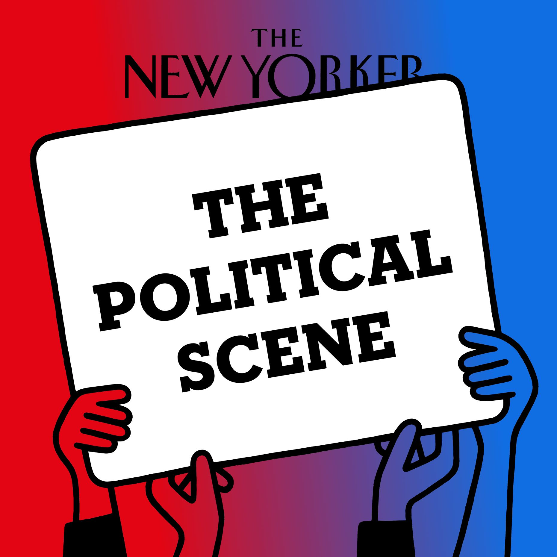 A sign that says the political scene on it