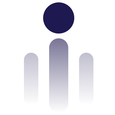 Pink ID badge with a person icon, briefcase, and checkmark.