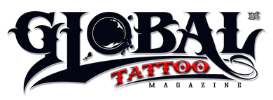 Global Tattoo Magazine logo in black and red on a white background
