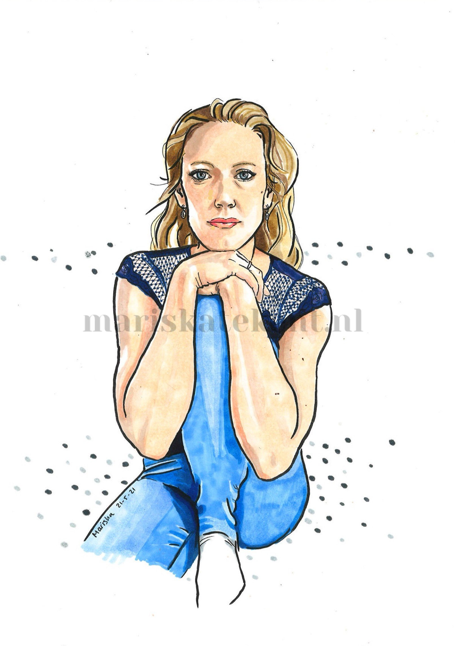 Tekeningen Mariska zelfportret portret