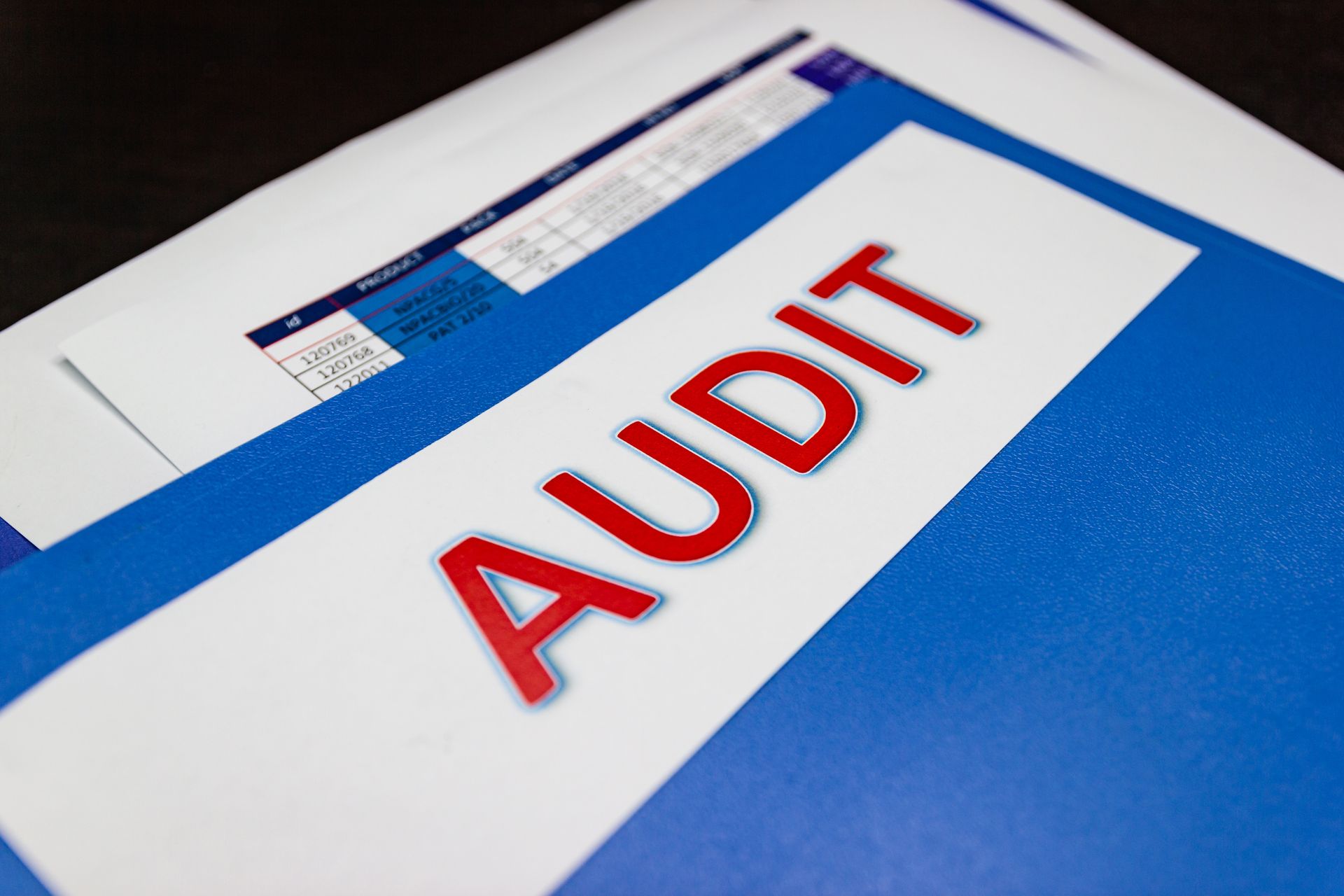 A blue folder with