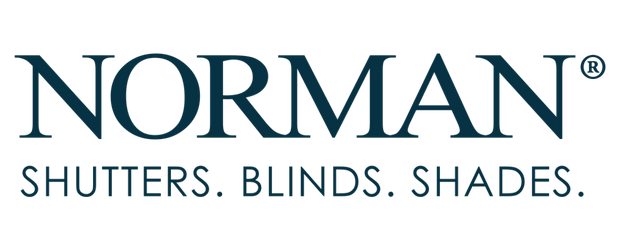 Norman NORMAN logo with “Shutters. Blinds. Shades.” tagline