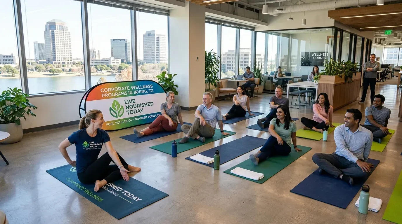 Corporate wellness programs in Irving, TX led by a Live Nourished Today registered dietitian