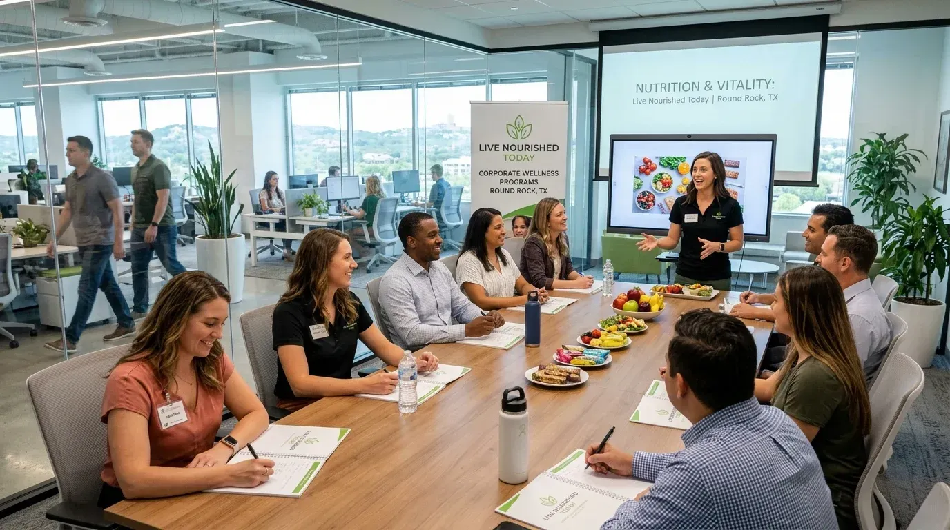 Corporate wellness programs in Round Rock, TX led by Live Nourished Today registered dietitians