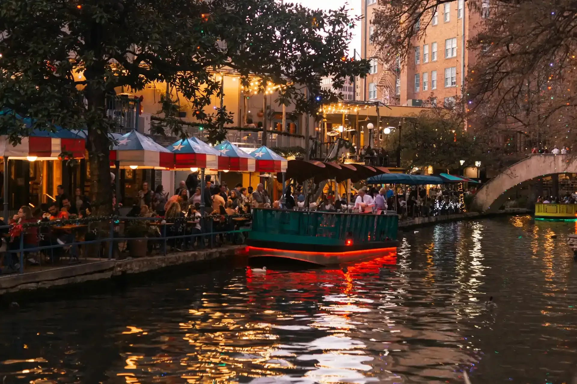 Alamo plaza along the river of san antonio tx
