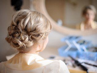 blond women facing in the mirror