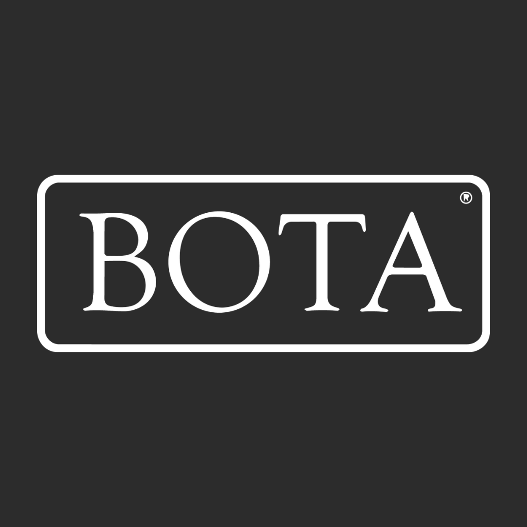 BOTA logo in white text inside a rounded rectangle on a dark background
