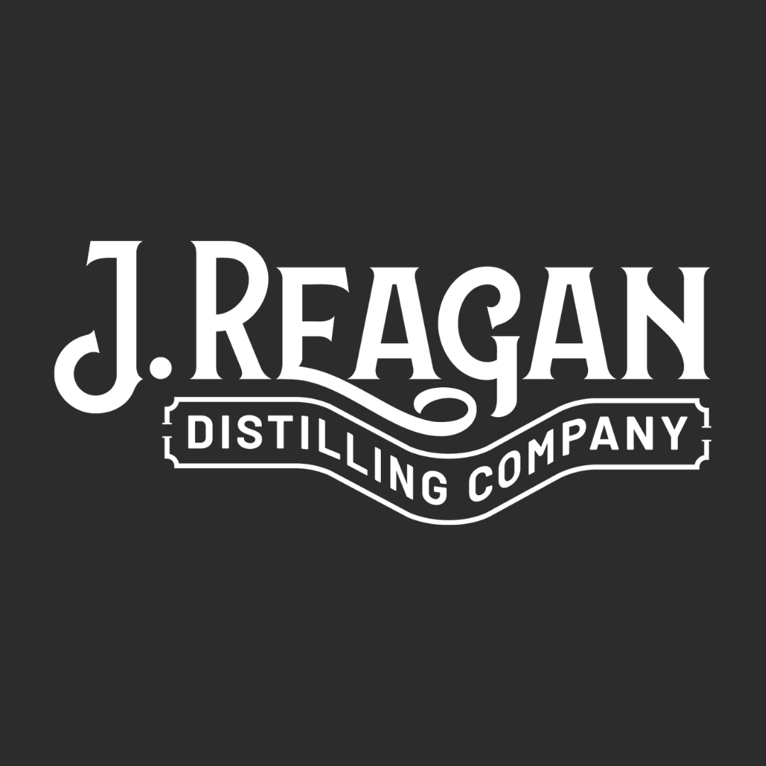 J. Reagans Distilling Company logo in white on a dark background