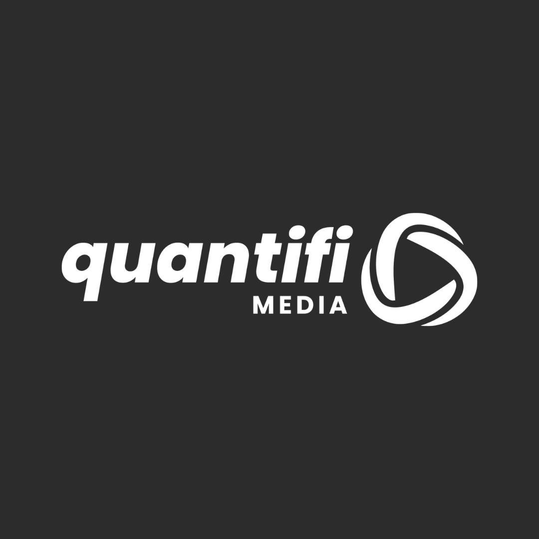 Quantifi Media logo in white on a dark gray background