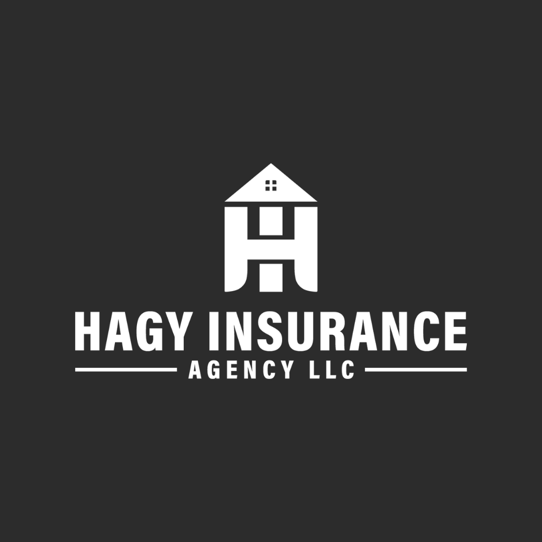 White Hagy Insurance Agency LLC logo with house icon on dark background