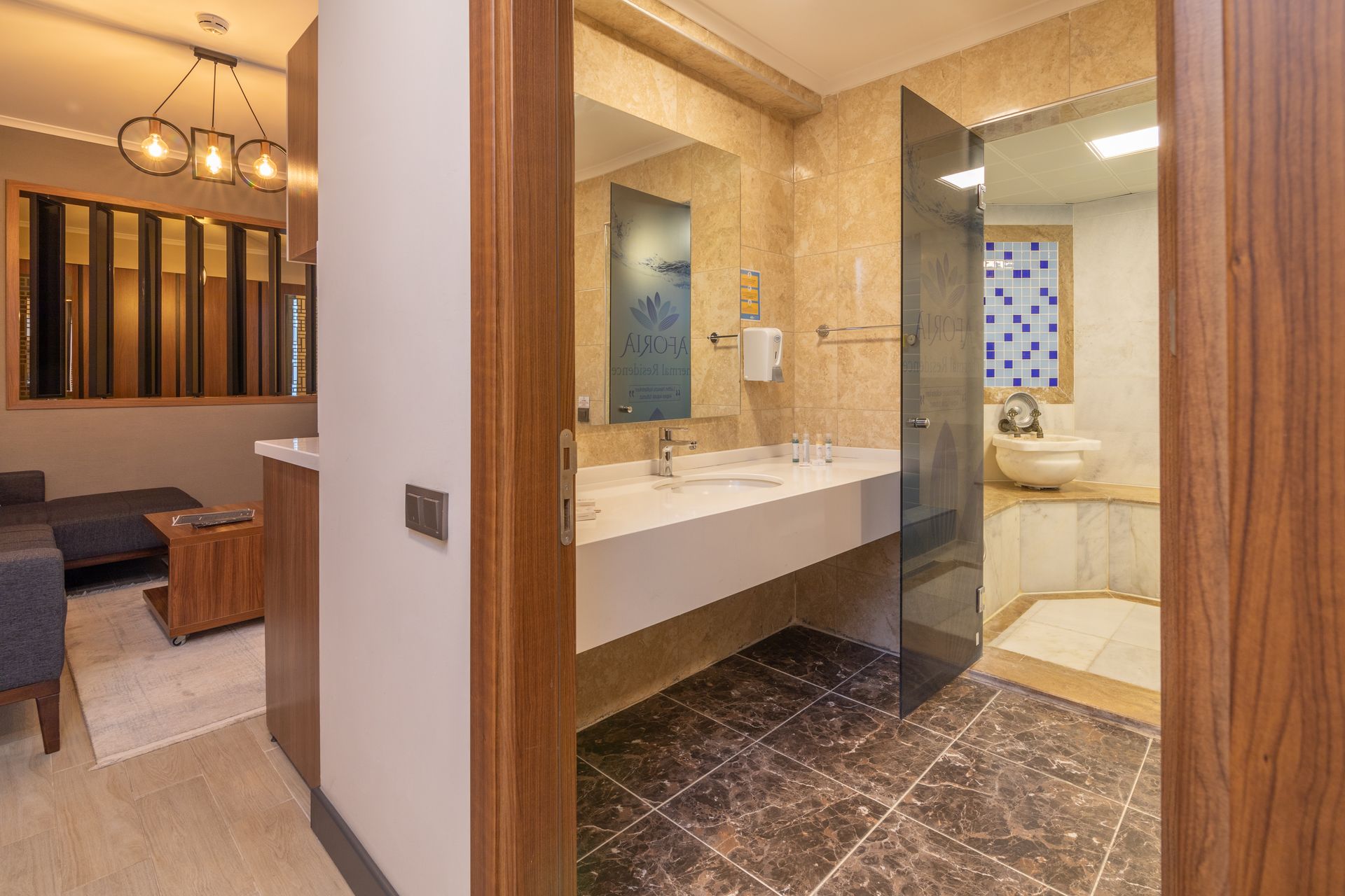 Afyon aforia thermal residence, odalar, banyo