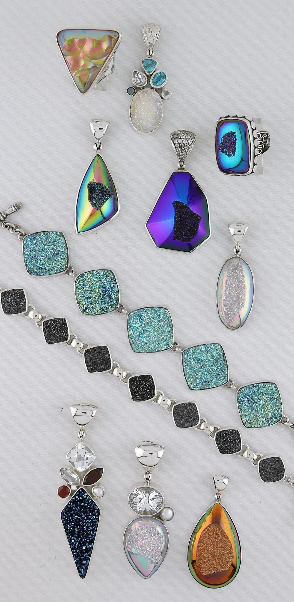 Quartz Druzy Bracelets and Pendants (Rings and Earrings will be added at a later time)