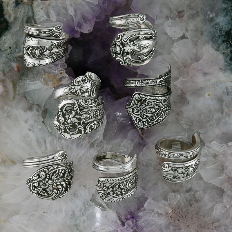 Large Antique Sterling Spoon Rings New items still adding 8/12/26 (72 items so far - Jeff)