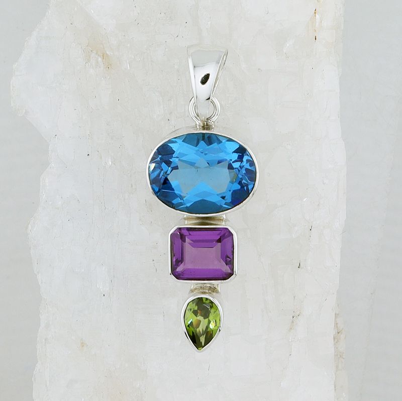CHAR CP-0077 B MLT (Blue Topaz, Amethyst, and Peridot )