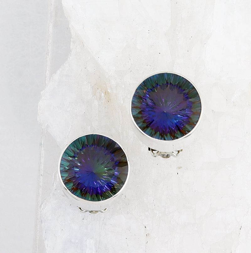 CHAR ER-0016 BMQ (Blue Mystic Quartz Clip-On Earrings)