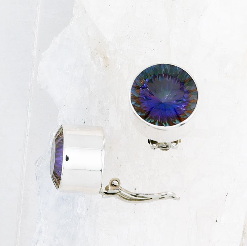 CHAR ER-0016 BMQ (Blue Mystic Quartz Clip-On Earrings)