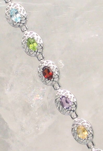 CL BR-0454 MLT (Amethyst, Garnet, Citrine, Peridot, and Blue Topaz)