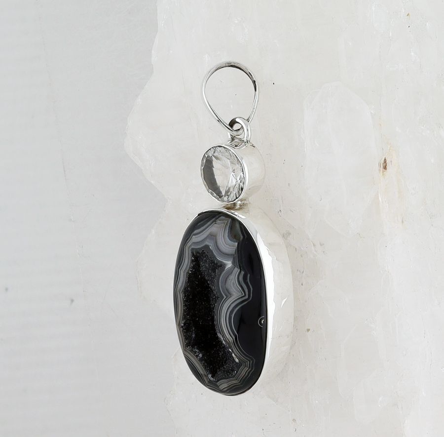 MIK P-0057 QTZ DR (Quartz Druzy Faceted Quartz)