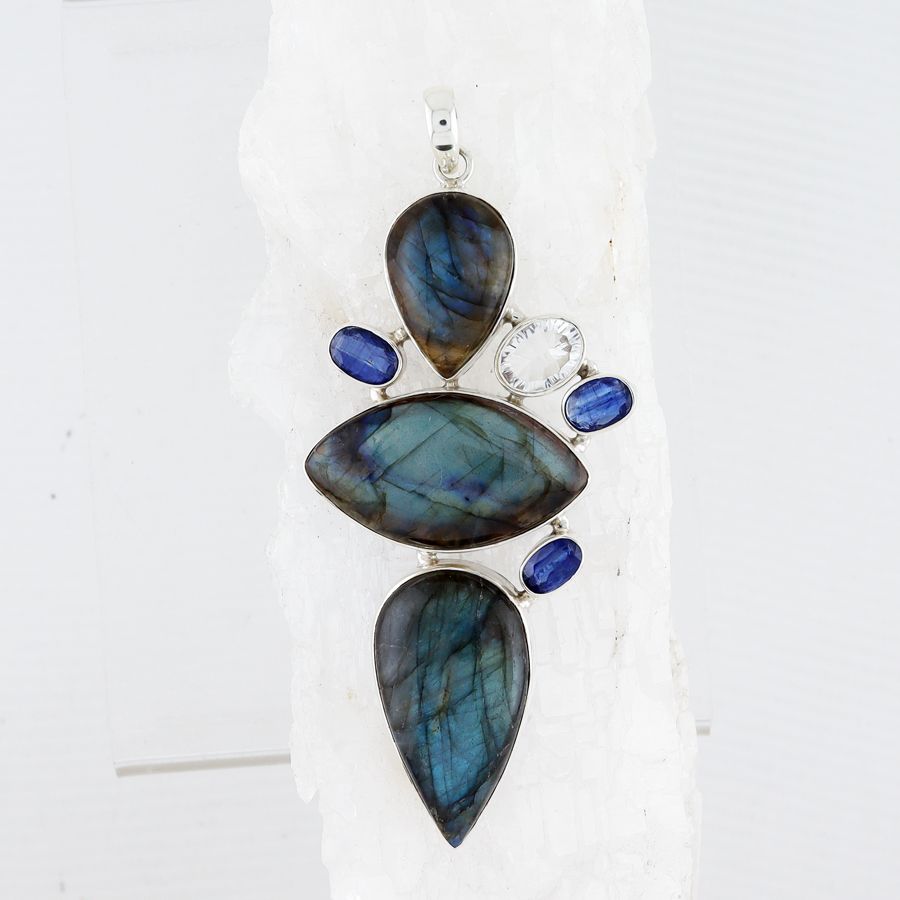 MIK P-0058 MLT (Spectrolite, Iolite, and Faceted Quartz)