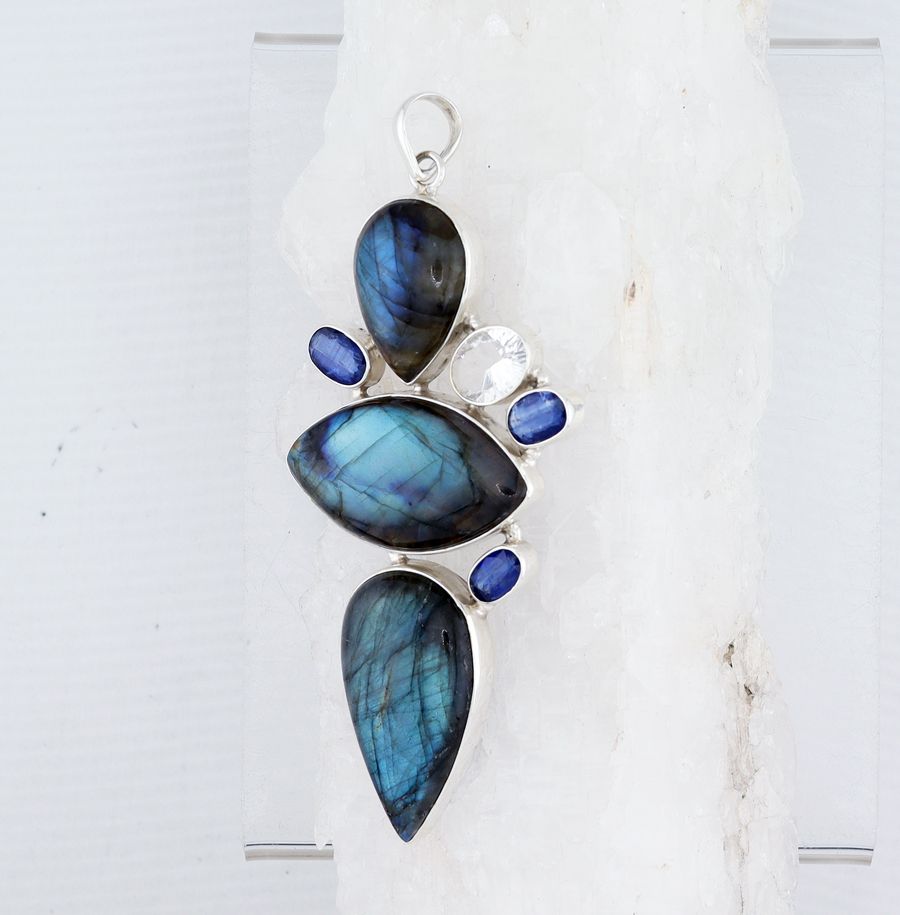 MIK P-0058 MLT (Spectrolite, Iolite, and Faceted Quartz)