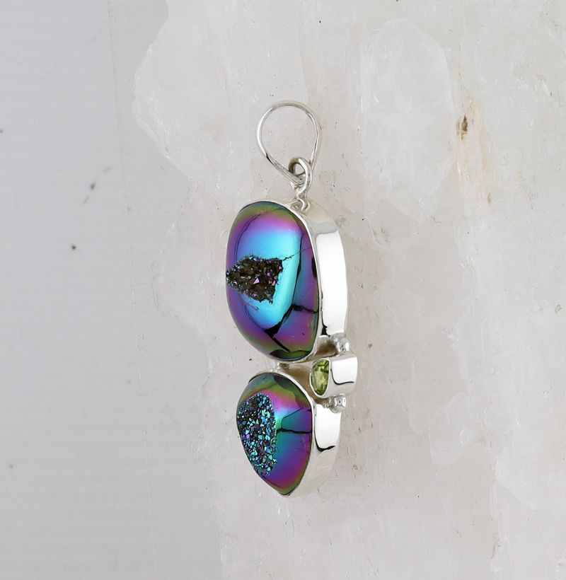 MIK P-0057 DR (Quartz Druzy and Peridot)