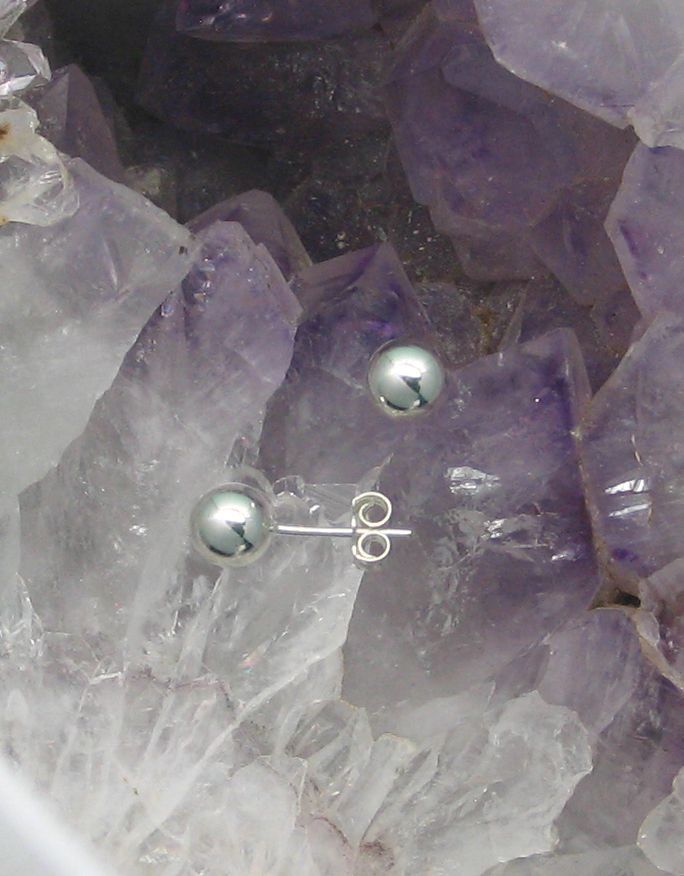 SS Ball ER-006  (6mm Sterling Silver Ball Earring)